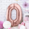 Balon foliowy Cyfra "0", 86cm, różowe złoto Z HELEM - obrazek 2
