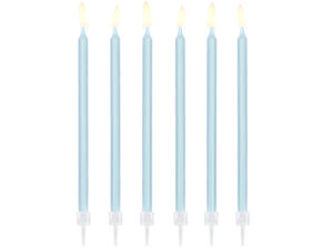Świeczki urodzinowe gładkie, jasny niebieski, 14cm