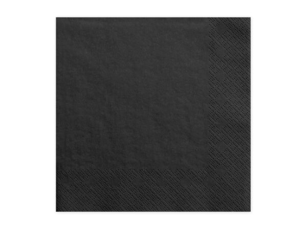 Serwetki trójwarstwowe, czarny, 33x33cm
