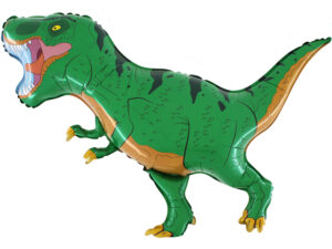 Balon foliowy, Dinozaur T-Rex zielony , Z HELEM