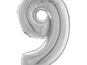 Balon srebrna cyfra 0 – 66 cm
