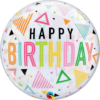Balon "Bubble Happy Birthday" Z HELEM - obrazek 2