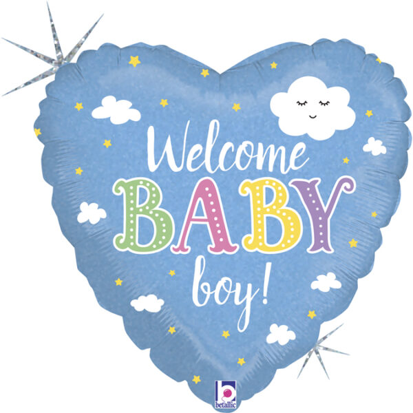 Balon foliowy serduszko Welcome Baby Boy, 18