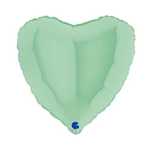 Balon serce 18″ (45 cm), zielony matowy