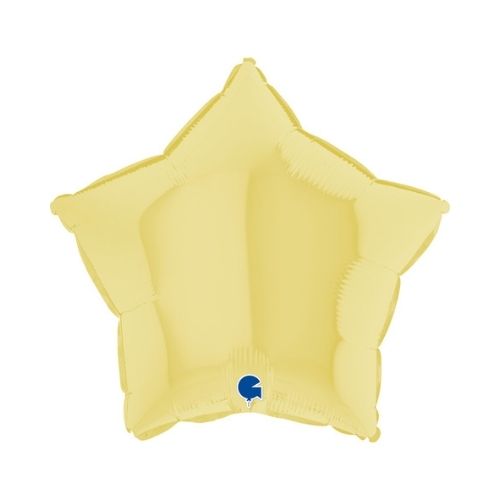 Balon gwiazdka Z HELEM (46 cm), żółty matowy