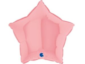 Balon gwiazdka Z HELEM (46 cm), różowy matowy