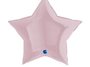 Balon gwiazdka Z HELEM (90cm), pastel pink