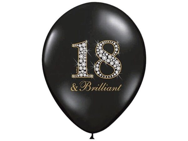 Balon 30cm, 18 & Brilliant, Pastel Black