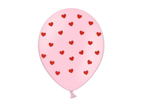 Balon 30 cm, Serca, różowy Z HELEM