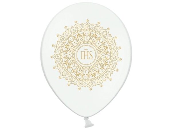 Balon 30cm, IHS, Metallic Pure White