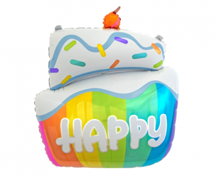 Balon Foliowy Tort Happy Z HELEM