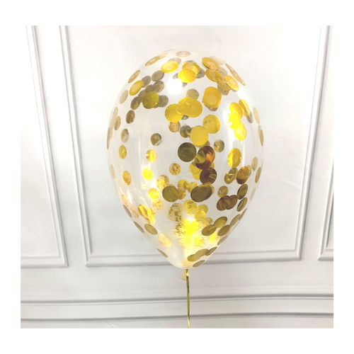 Balon z Konfetti Kólka , złoto , 35cm
