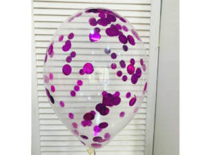 Balon z Konfetti różowe Kólka  , 35cm