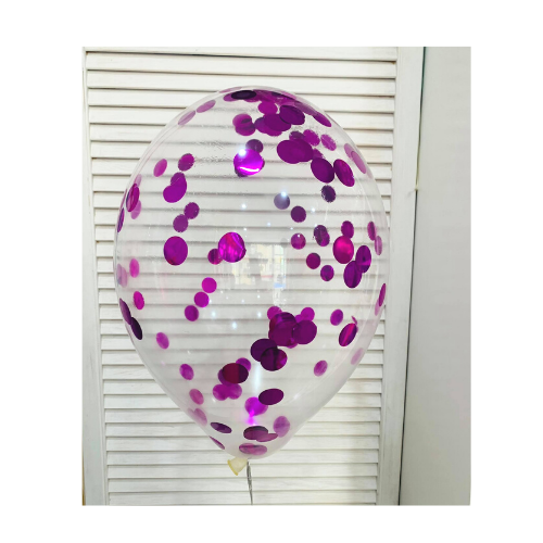 Balon z Konfetti różowe Kólka  , 35cm