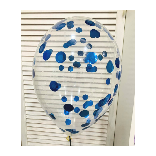 Balon z Konfetti niebieskie Kólka  , 35cm