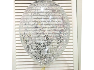 Balon z drobnym srebrnym Konfetti  , 35cm