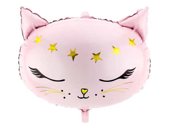 Balon foliowy Kotek, różowy Z HELEM