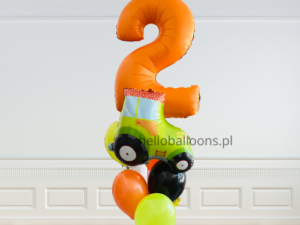 Zestaw balonów biało-czarny z balonem personalizowanym, 12szt Z HELEM