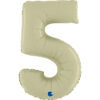 Balon cyfra 5 , satynowa oliwkowa – 66 cm Z HELEM