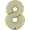 Balon cyfra 8 , satynowa oliwkowa – 66 cm Z HELEM