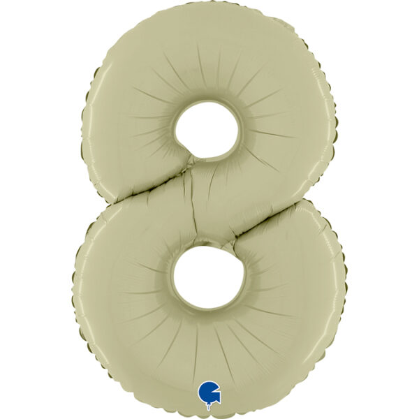 Balon cyfra 9 , satynowa oliwkowa – 66 cm Z HELEM