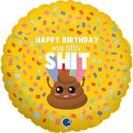 Balon foliowy Happy Birthday My Little Shit z helem