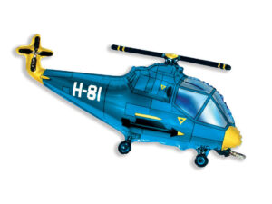 Balon foliowy Helikopter Niebieski, 94 cm Z HELEM