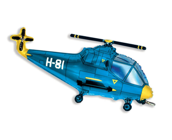 Balon foliowy Helikopter Niebieski, 94 cm Z HELEM