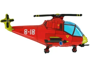 Balon foliowy Helikopter Czerwony, 94 cm Z HELEM