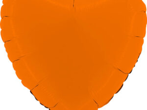 Balon Foliowy serce - pomarańczowe matowe  Z HELEM, 46 cm