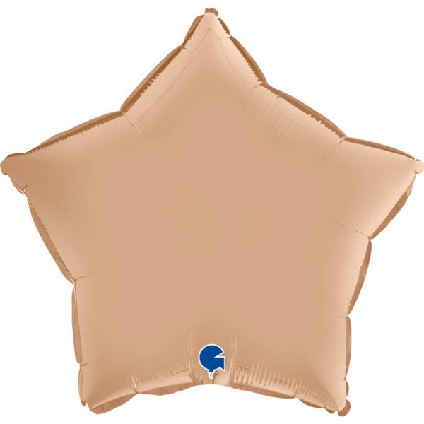Balon gwiazdka satynowa beżowa z HELEM, 46 cm