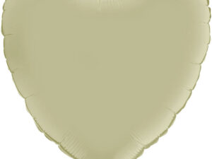 Balon Foliowy serce - satynowe oliwkowe  Z HELEM, 46 cm