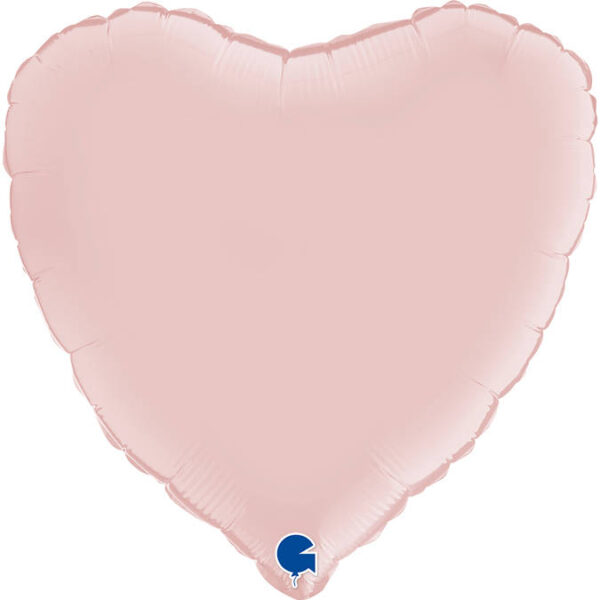 Balon Foliowy serce - Satynowe pastelowe różowe  Z HELEM 46 cm