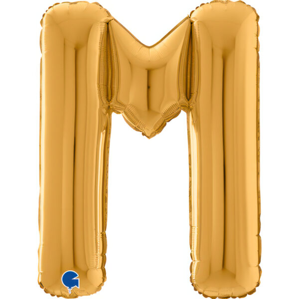 Balon foliowy litera L złota Z HELEM, 66 cm
