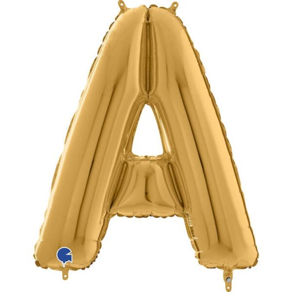 Balon foliowy litera A złota Z HELEM, 66 cm