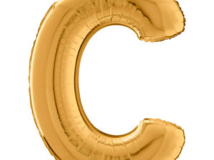 Balon foliowy litera C złota Z HELEM, 66 cm