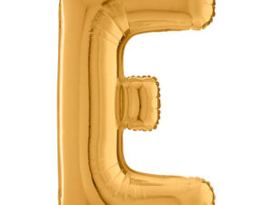 Balon foliowy litera E złota Z HELEM, 66 cm