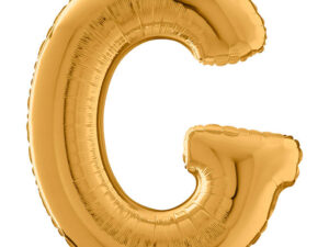 Balon foliowy litera E złota Z HELEM, 66 cm
