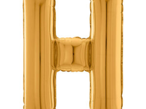 Balon foliowy litera H złota Z HELEM, 66 cm
